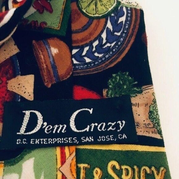 #1606 VTG Dem Crazy Tequila men's cotton necktie - Picture 3 of 4
